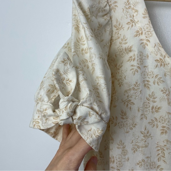 Gal Meets Glam by Anthropologie Women Iris Jumpsuit Cropped Floral Cream Sz 12 - Picture 9 of 13